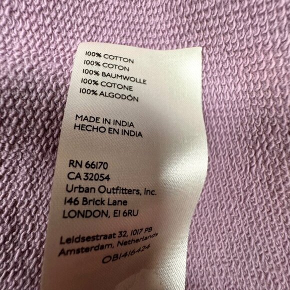By Anthropologie Eyelet Sweatshirt Top Sz.S Lilac Oversized Embroidered Boho - Picture 12 of 15